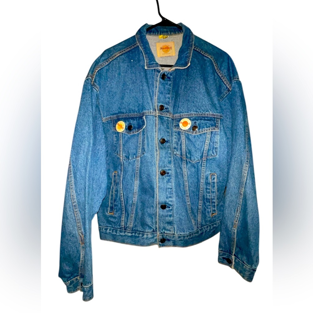 Vintage Orlando Hard Rock Cafe Jean Jacket with two pins